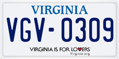 VA license plate VGV0309