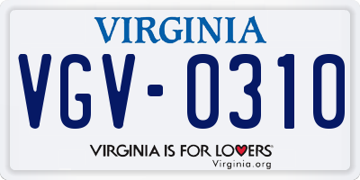VA license plate VGV0310