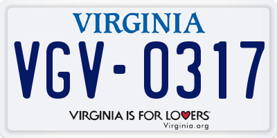 VA license plate VGV0317