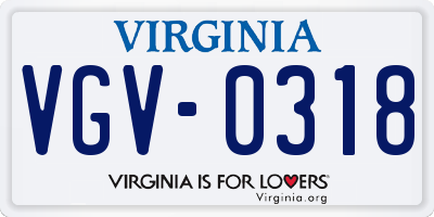VA license plate VGV0318