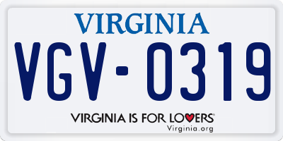 VA license plate VGV0319