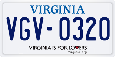 VA license plate VGV0320