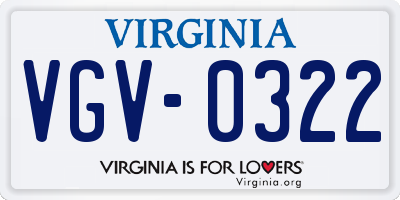 VA license plate VGV0322