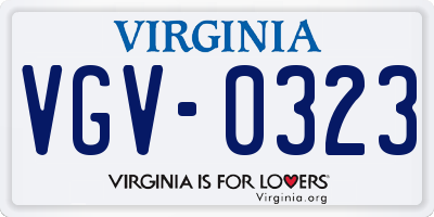 VA license plate VGV0323