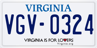 VA license plate VGV0324