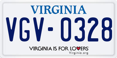VA license plate VGV0328