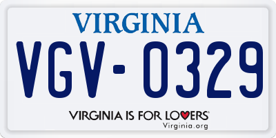 VA license plate VGV0329