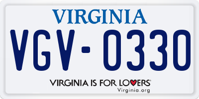 VA license plate VGV0330