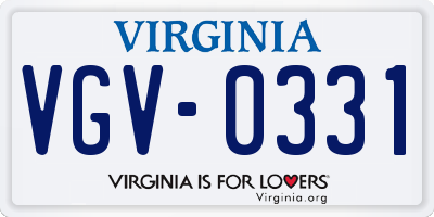 VA license plate VGV0331