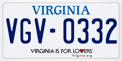 VA license plate VGV0332