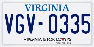VA license plate VGV0335