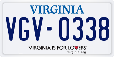 VA license plate VGV0338