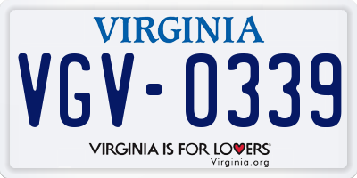 VA license plate VGV0339