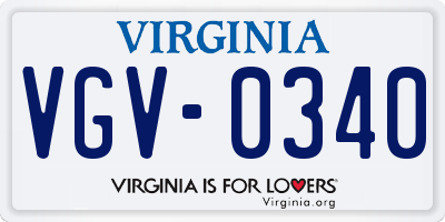VA license plate VGV0340