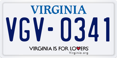 VA license plate VGV0341