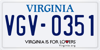 VA license plate VGV0351