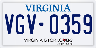 VA license plate VGV0359