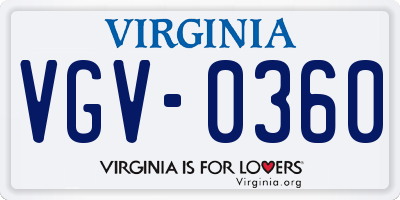 VA license plate VGV0360