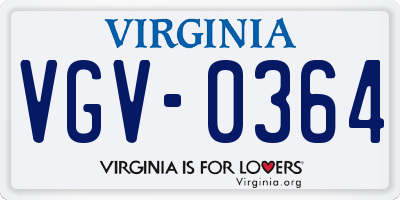 VA license plate VGV0364