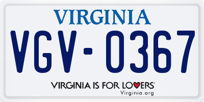 VA license plate VGV0367