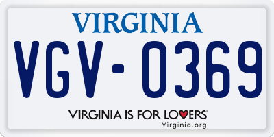 VA license plate VGV0369