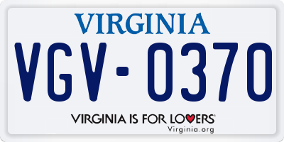 VA license plate VGV0370