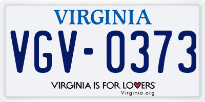 VA license plate VGV0373