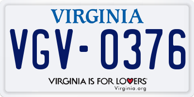 VA license plate VGV0376