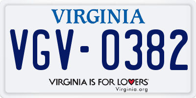 VA license plate VGV0382