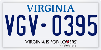 VA license plate VGV0395