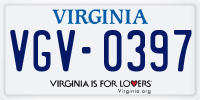 VA license plate VGV0397