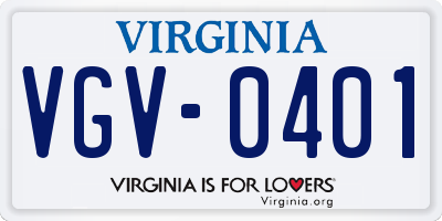 VA license plate VGV0401