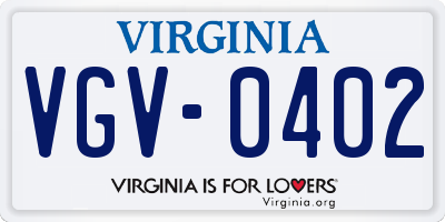 VA license plate VGV0402