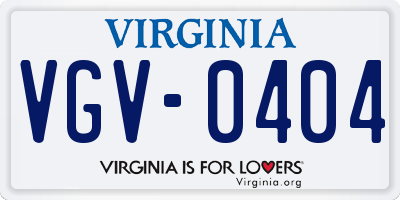 VA license plate VGV0404