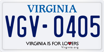 VA license plate VGV0405