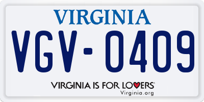 VA license plate VGV0409