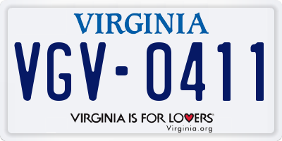 VA license plate VGV0411