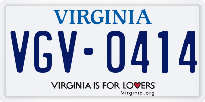 VA license plate VGV0414