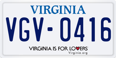 VA license plate VGV0416