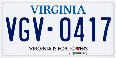 VA license plate VGV0417