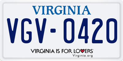 VA license plate VGV0420