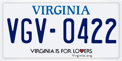 VA license plate VGV0422