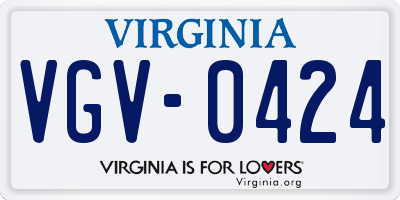 VA license plate VGV0424