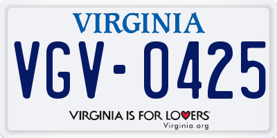 VA license plate VGV0425