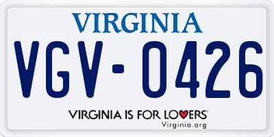 VA license plate VGV0426