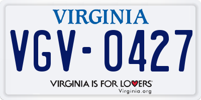 VA license plate VGV0427