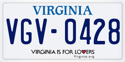 VA license plate VGV0428