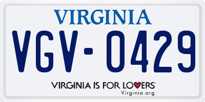 VA license plate VGV0429