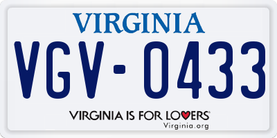VA license plate VGV0433