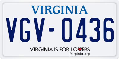 VA license plate VGV0436
